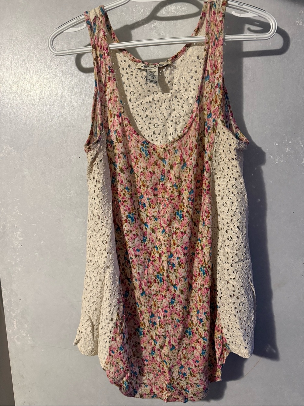 Floral Crochet-Trim  Tank Top